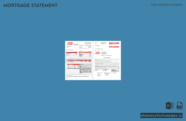 ADP-Hypothekenabrechnung der USA im Word- und PDF-Format 1-2 Beispielvorschau
